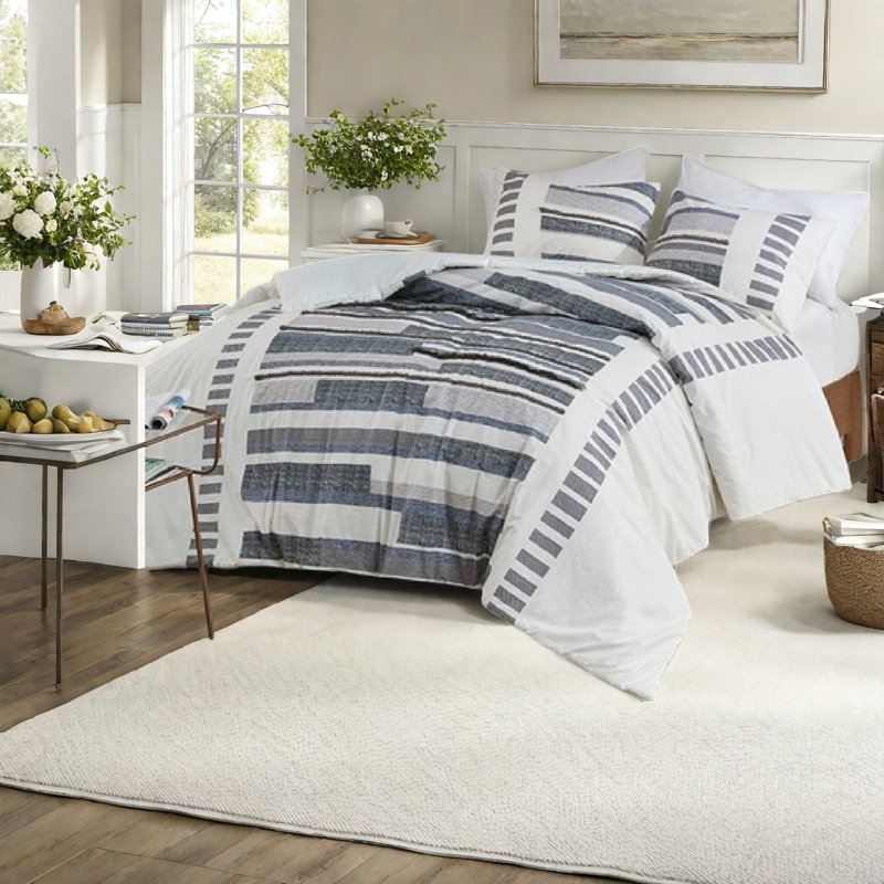 Ensembles de literie moelleux 100% coton, grand lit, style maison moderne