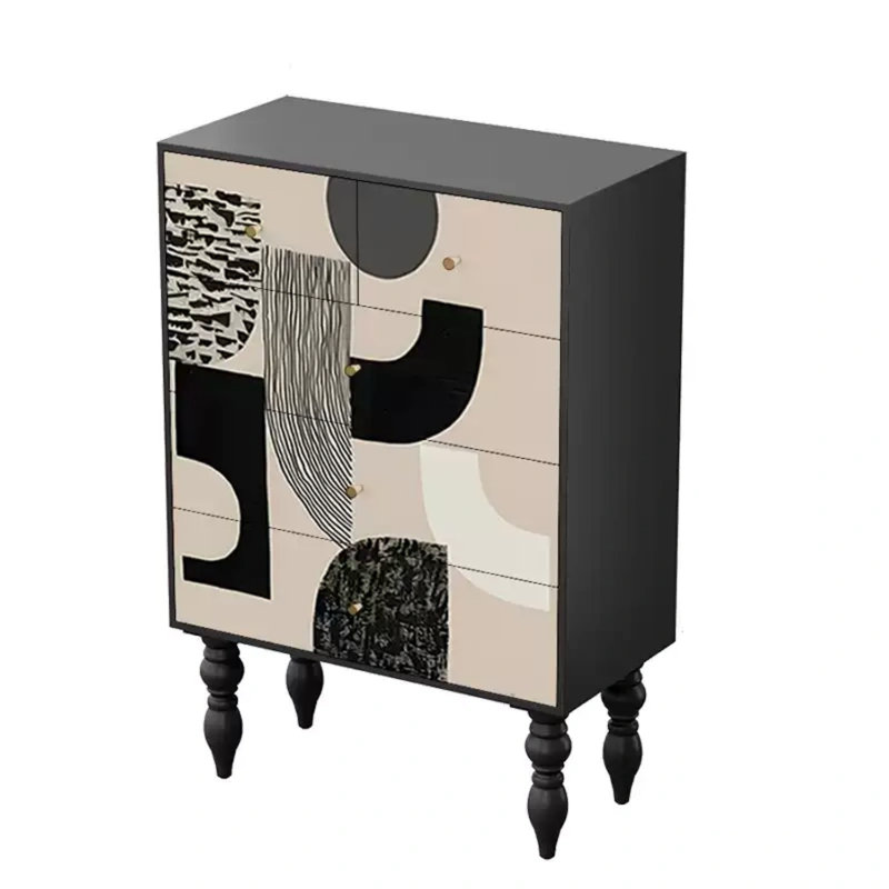 Commode d'appoint de rangement moderne à cinq tiroirs