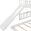 Twin Over Bunk Bed In White, Equipped With Slide And Reversible , Solid Pine Frame Material, Space - Saving For Bedrooms, Gray Style Features, 18 Support Slats White Built Adjustable Side