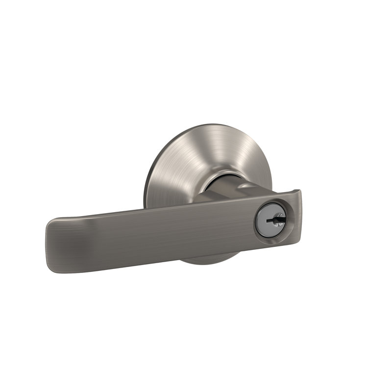 Complete Entry Lever Set with Deadbolt, Satin Nickel