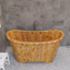 Robinet de robinet de baignoire à fixation sur le plancher à poignée simple avec pomme de douche à main-12517406
