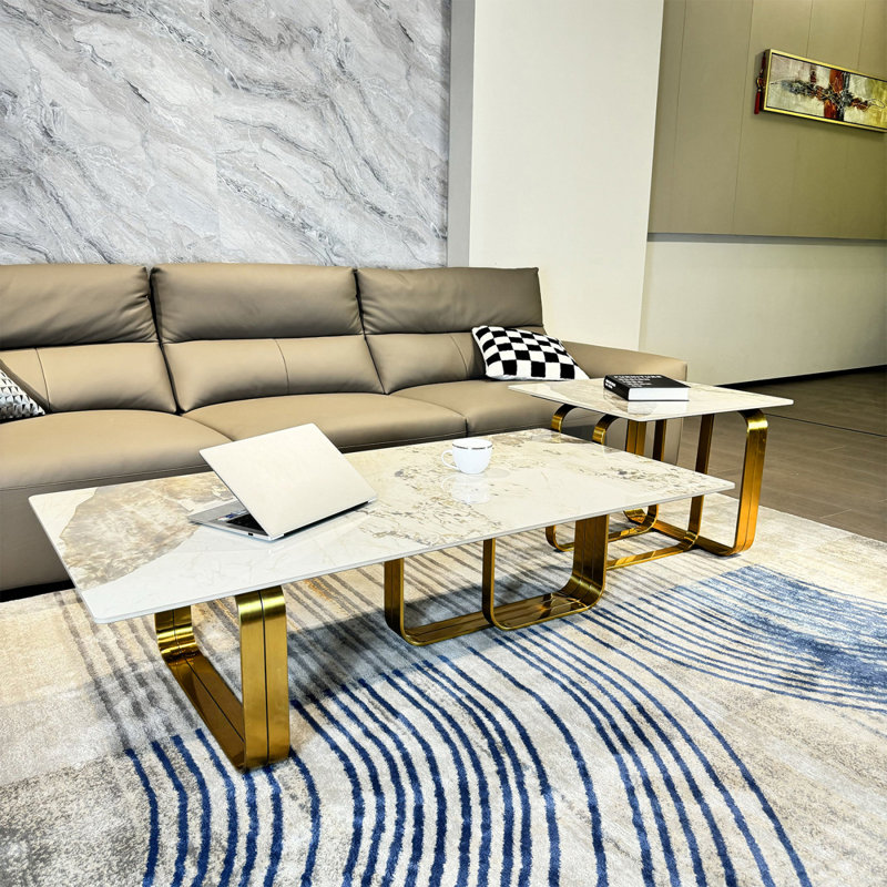 Ensemble de tables basses modernes Modern, Doré