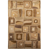 Himalayan Wool Abstract Area Rug in Brown