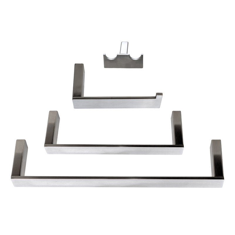 Ensemble de quincaillerie de salle de bain 4 pièces en acier inoxydable massif de qualité supérieure, Nickel brossé