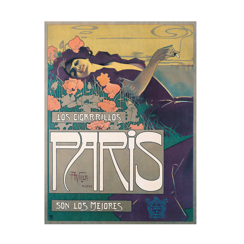 «Aleardo Villa Cigarrillos Paris» par Aleardo Villa, art sur toile, H 32 po x l 24 po