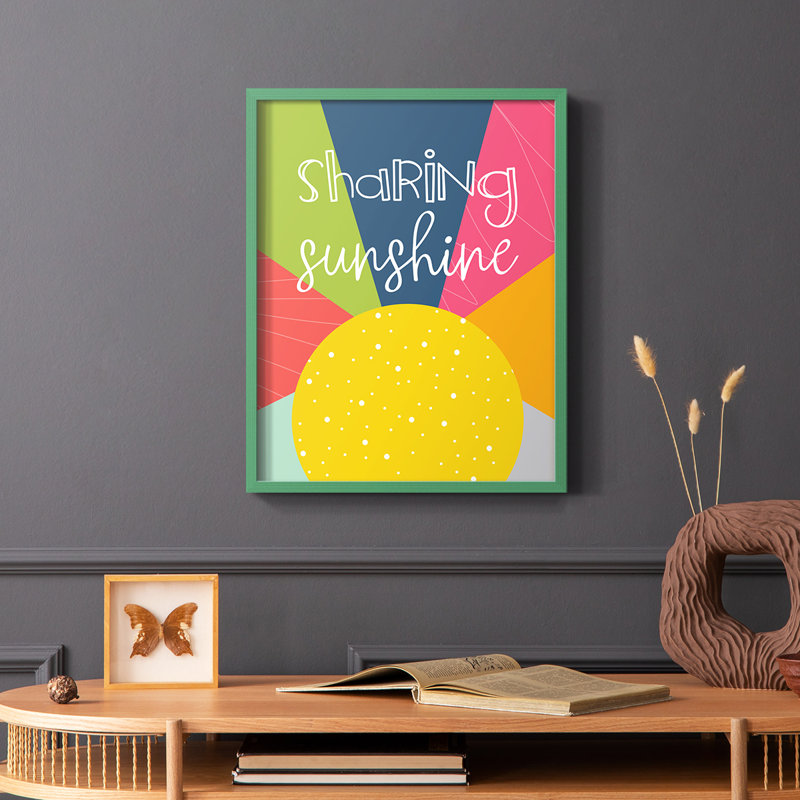 Sharing Sunshine Framed Print - Solid Wood, Green, 10" H x 8" W