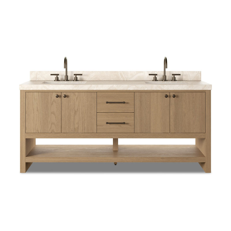 Meuble-lavabo double Anthem, Satin Light Wash Oak
