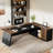 L-Shaped Executive Office Desk With Drawers-1862132430