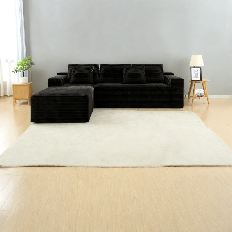 Canapé modulaire Spacieux Cloud, velours côtelé moelleux, forme en L moderne pour la maison