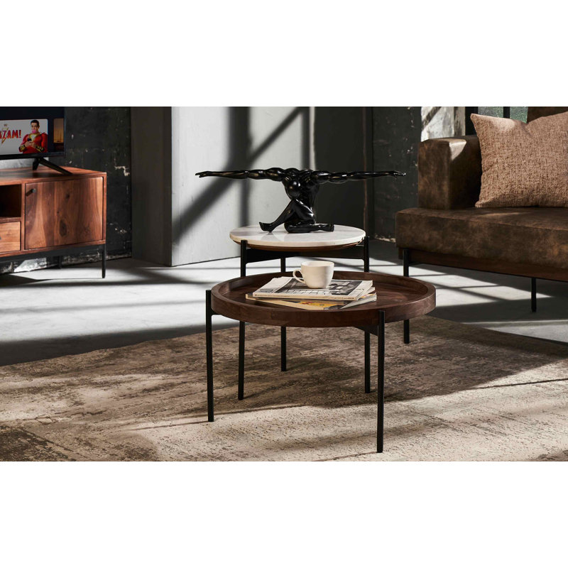 Table basse avec plateau et structure en métal