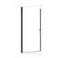 Porte de douche pivotante sans cadre de 30 po x H 72 po en noir mat avec verre trempé épais de 1/4 po (6 mm)