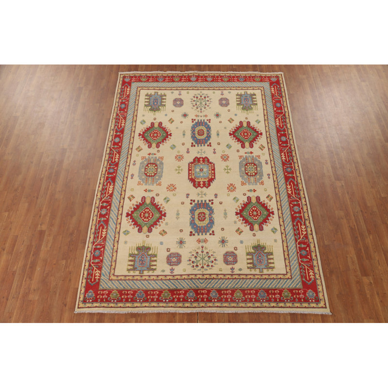 Tapis de salon Kazak fabriqué à la main 7 x 10
