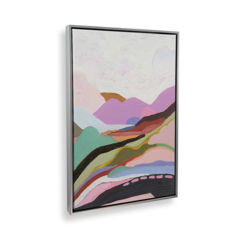 «Desert Bliss» par Garima Dhawan, reproduction de peinture à l'huile sur toile, H 48 po x l 36 po, Argent argent
