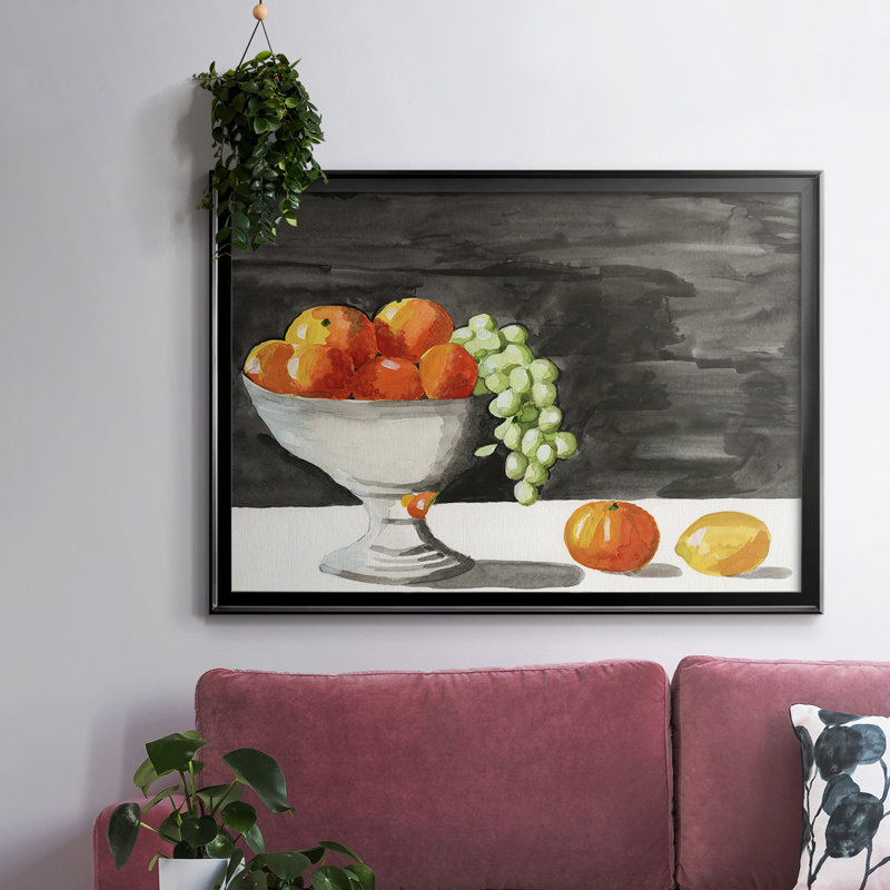 Aquarelle bol à fruits II, Noir, H 14 po x l 20 po x P 1,5 po
