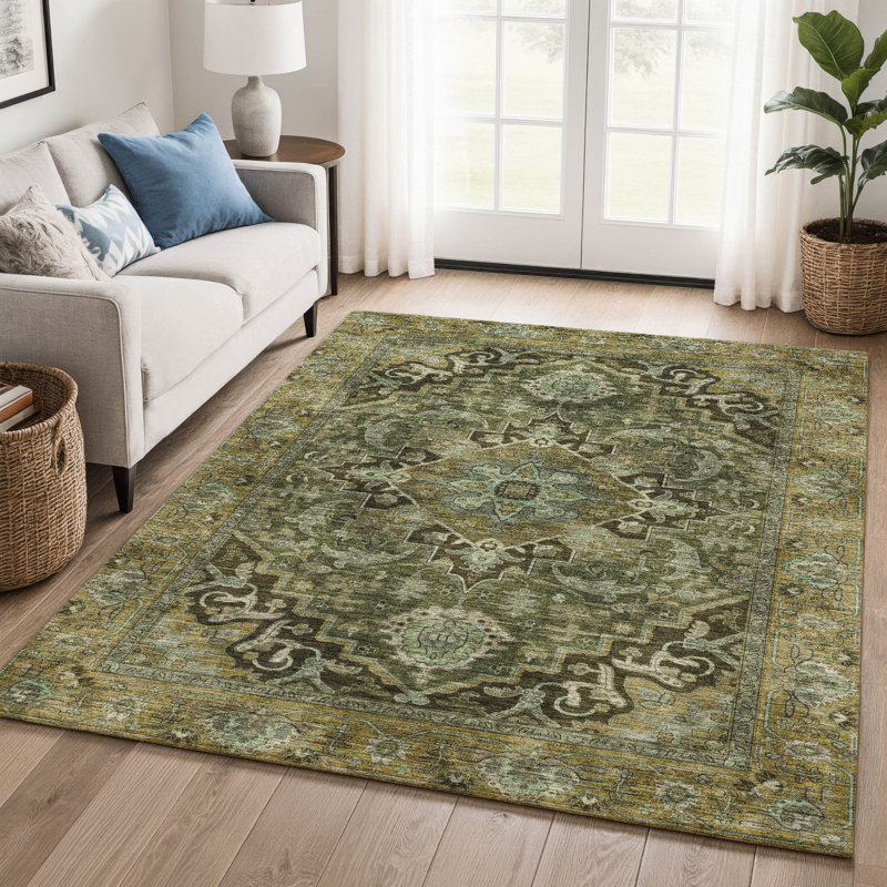 Tapis de qualité supérieure Mayfield Global, Olive, 5 pi x 7 pi 6 po
