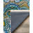 Florest Collection Digital Print Cotton-Polyester Blue Floral Rug-1479440168