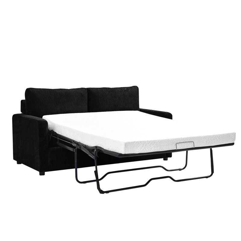 Dashly 70'' Upholstered Sleeper Sofa, Black