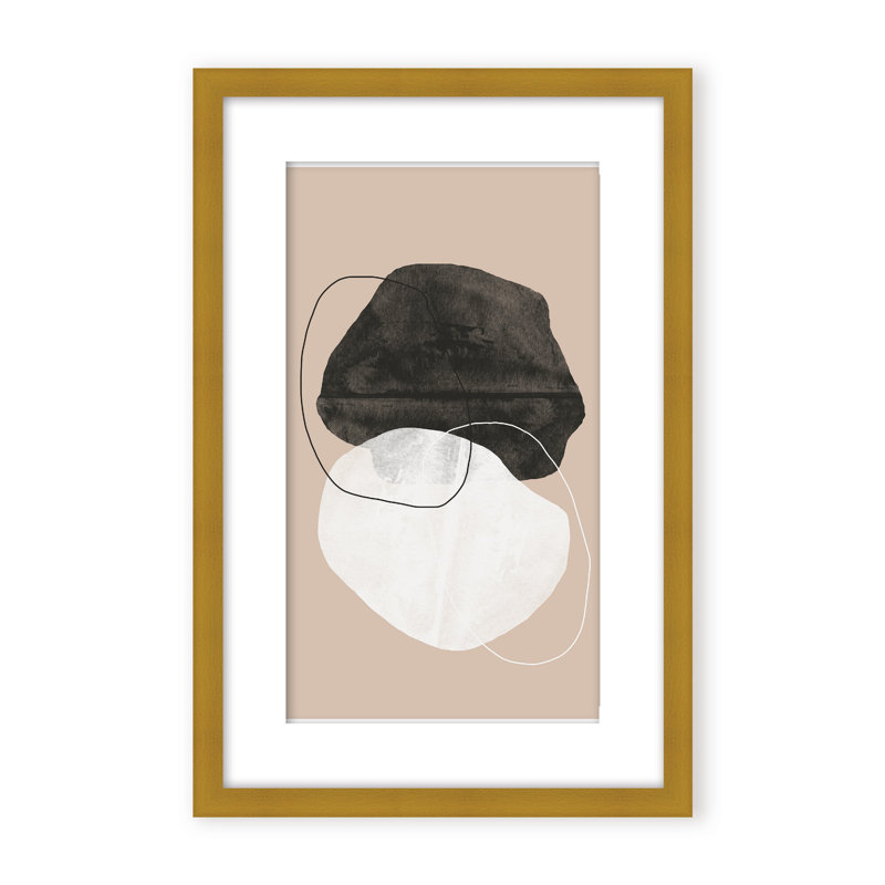 Cosmic Abstract by The Miuus Studio - Picture Frame Painting on Paper, 24" H x 16" W x 1.125" D, Black, Framed Matted Print