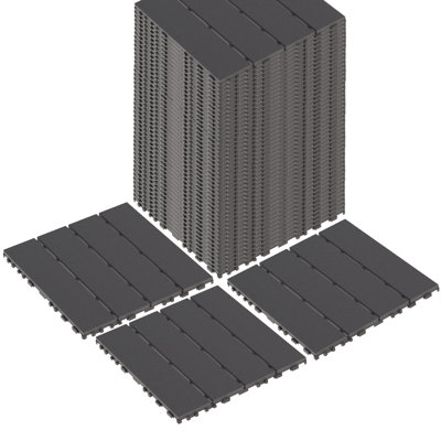 Carreaux de terrasse en plastique 12 po x 12 po à emboîtement toutes saisons (44 PCS)