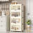 4 Tier Plastic Storage Bins With Lids, Stackable Storage Containers with Wheels, Folding Storage Boxes, Collapsible Storage Bins, Cabinets