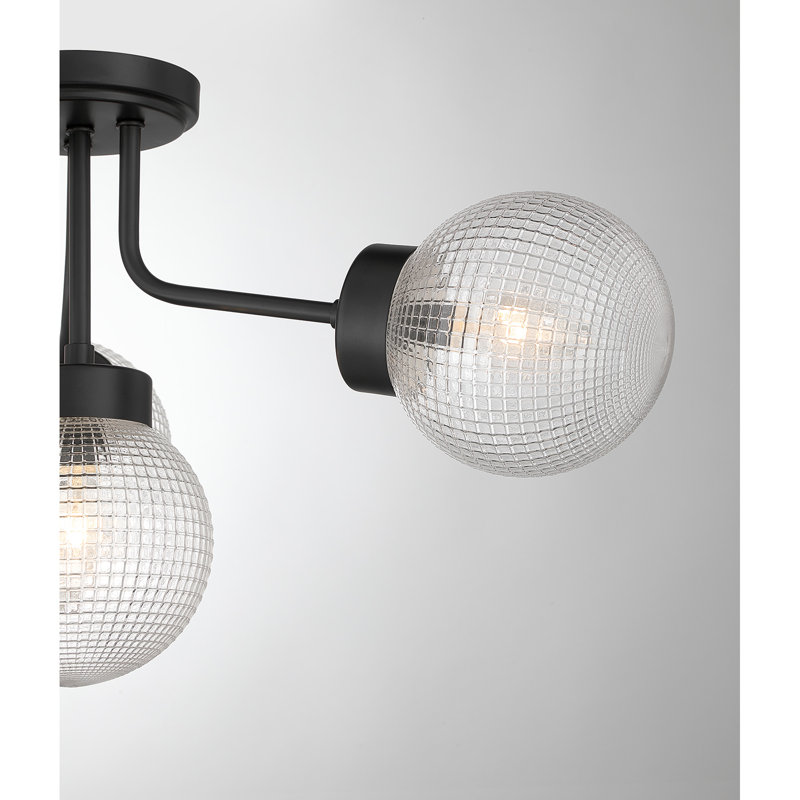 4-Light Semi-Flush in Matte Black, Matte Black