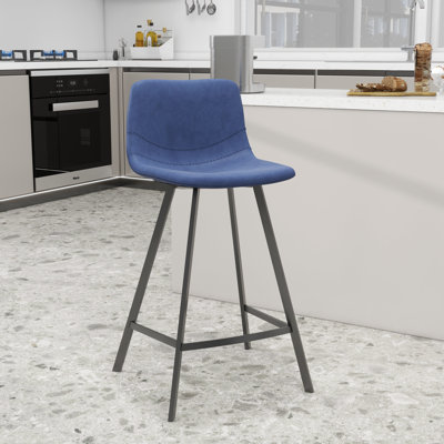 Tabouret de comptoir 35 po avec assise et repose-pieds en acier inoxydable