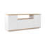 Console moderne, blanc et chêne de Cadix, 70,9 po x 29,5 po x 17,5 po | 100% panneau de particules enduit de mélamine, épaisseur: 0,7 pouce | Design scandinave élégant, parfait pour les vestibules et les salons, élégant et fonctionnel-253876579-253876578