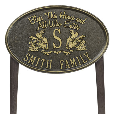Plaque commémorative «Bless Our Home»