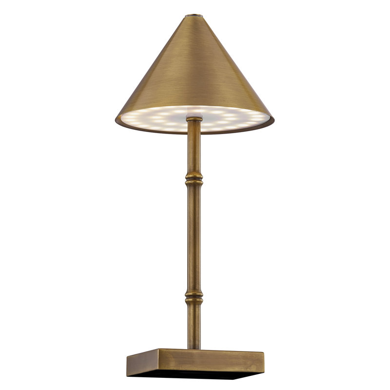 Mae 1-Light Portable Rechargeable LED Table Lamp, Brown