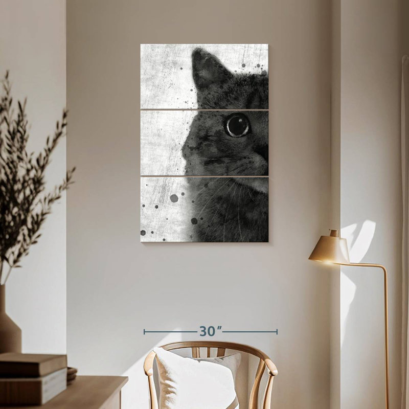 Brampt Black And White Cat, 57" H x 36" W