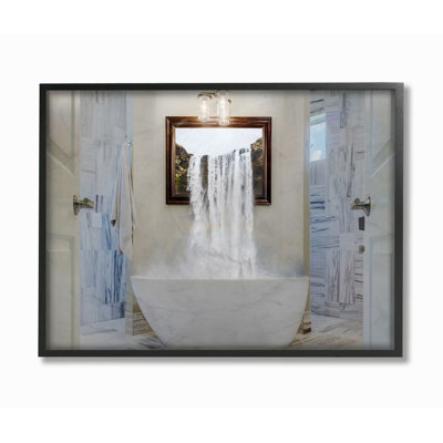 " Bathtub Waterfall Abstract Bathroom " by Milli Villa