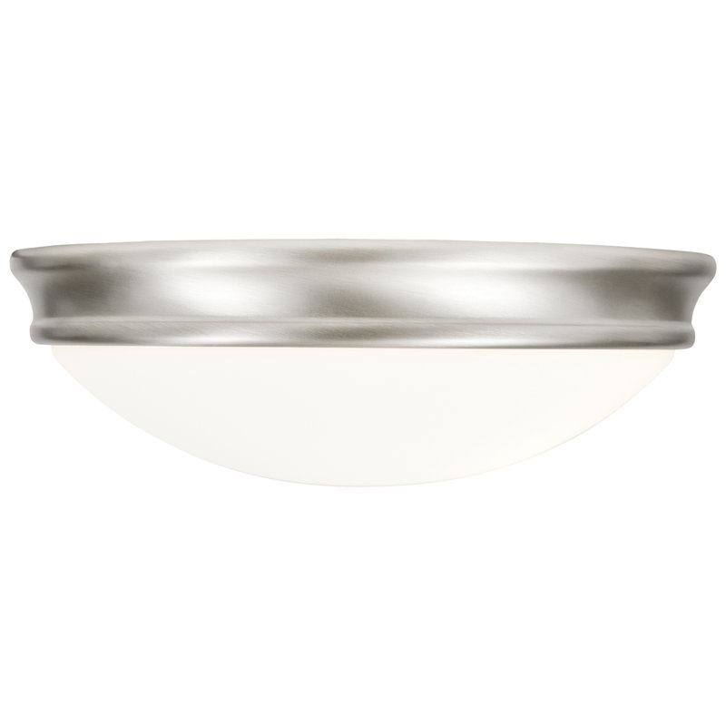 Atom - (m) Dimmable LED -Flush Mount - Brushed Steel - Opal