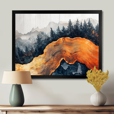 Forêt d'automne, paysage de pierre ambrée I - Art mural forêt pour le salon