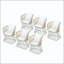 Chaise de salle à manger d'extérieur avec osier au fini teck, structure en acier beige et coussin
