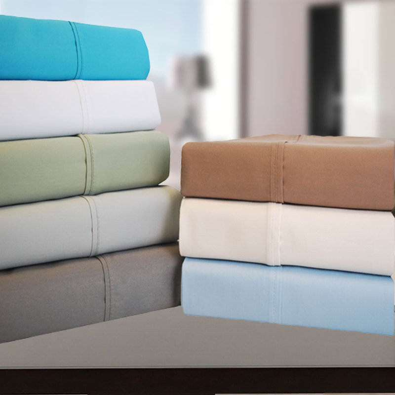 Stone Twin Cotton Blend Wrinkle-Resistant Sheet Set