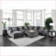 Repose-pieds, salon en chenille gris anthracite 42 x 42 x 21 | Pieds robustes en bois massif | Cadre en bois durable-1205207773