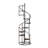 Sheldon 69 Inch Wood Bookcase, Spiral Metal Frame, Staircase Design, Brown-1052869261