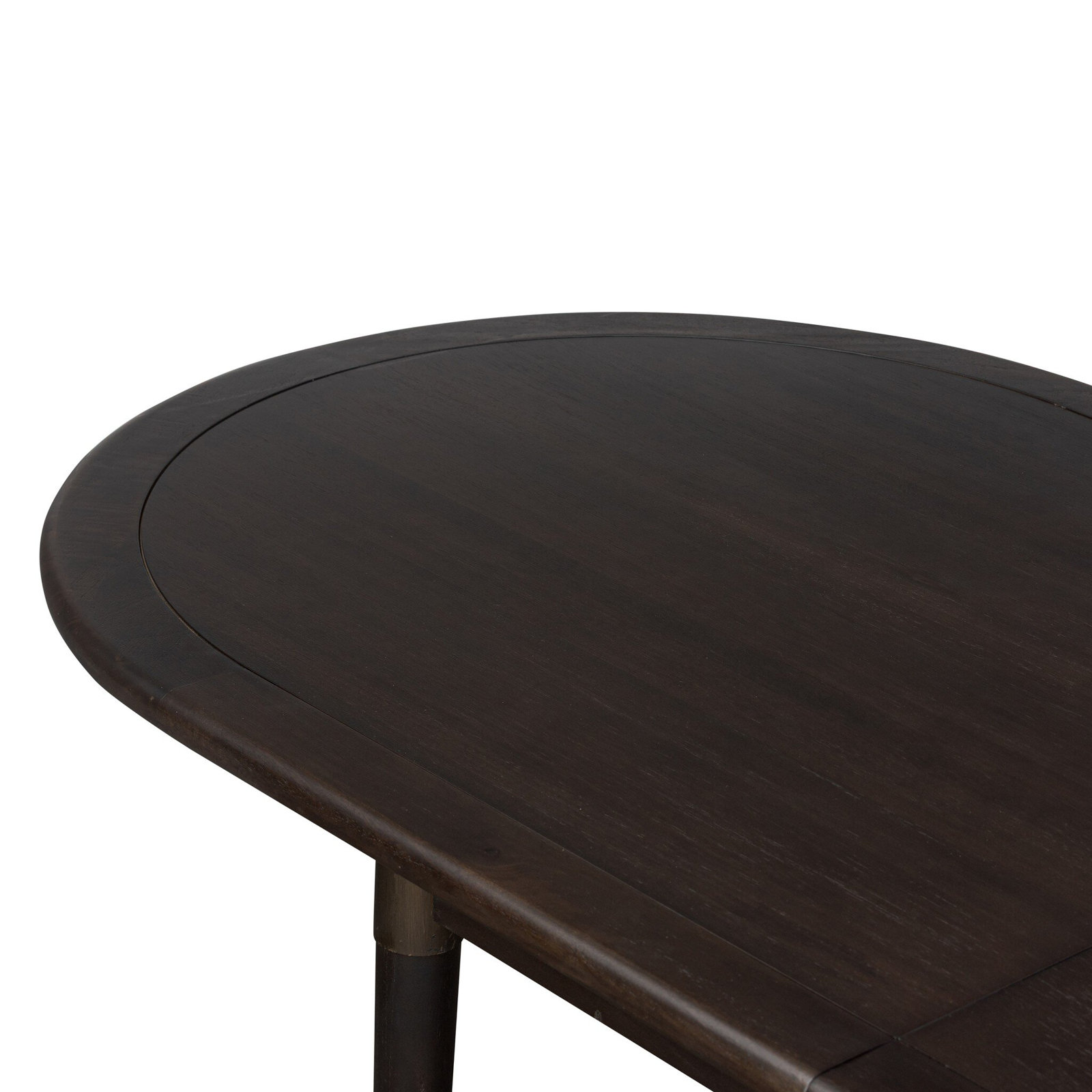 84'' Extendable Oval Dining Table, Black Mango