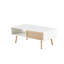 Table basse en rotin, porte coulissante pour rangement-713496462