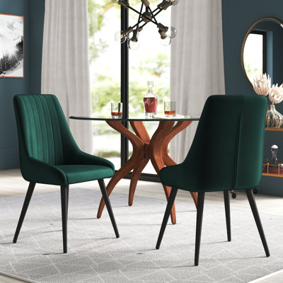 Girton 21" Wide Modern Velvet Channel Tufted Dining Chair
