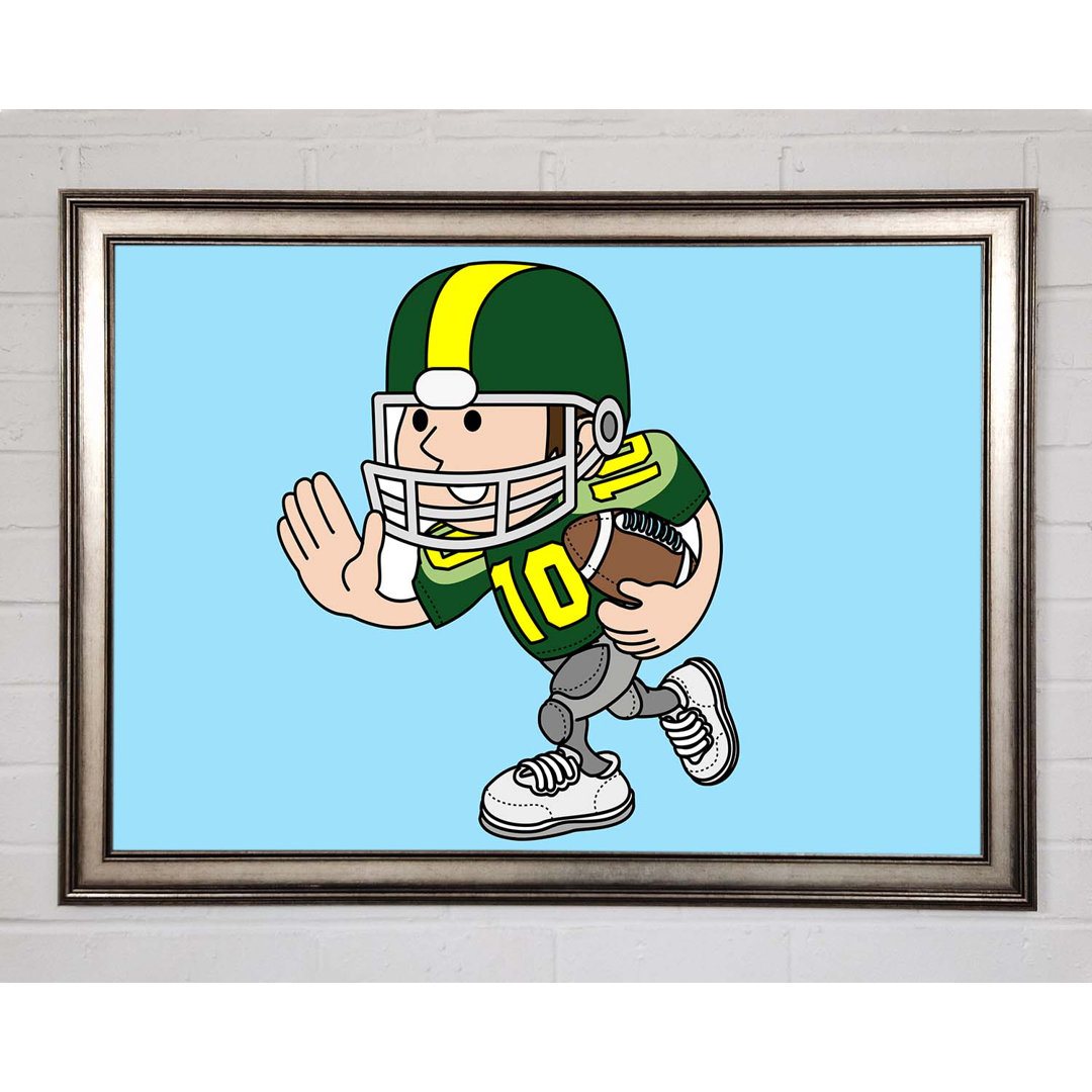 American Football Sport Player Baby Blue - Einzelner Bilderrahmen Kunstdrucke