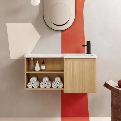 Meuble-lavabo de coin flottant 36 po Nook