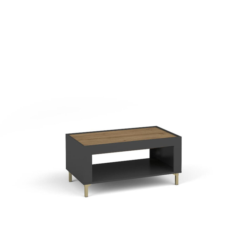 Olawale Four Leg Coffee Table with Storage, Black