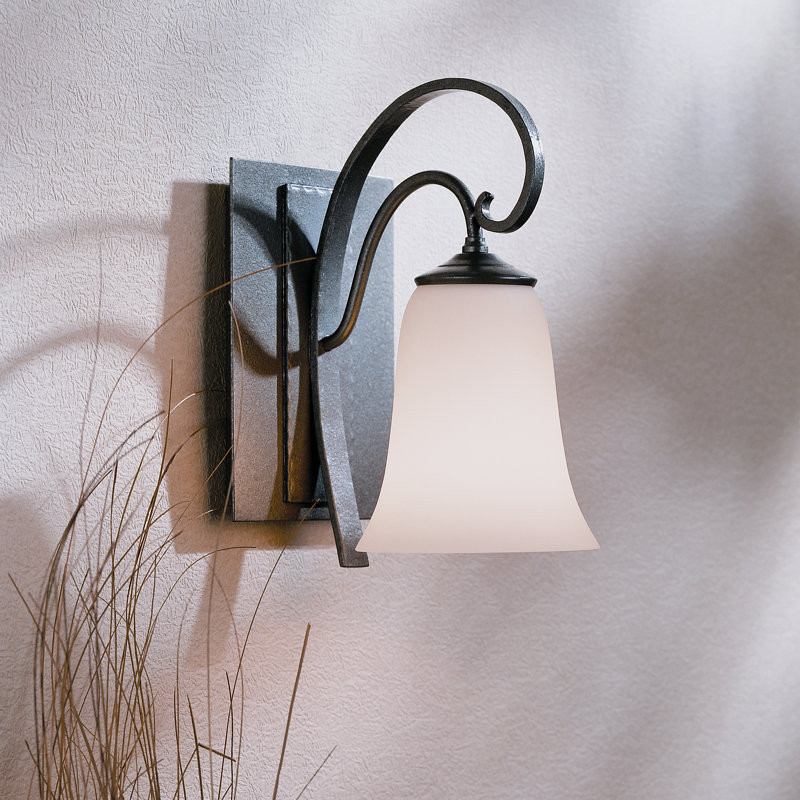 Scroll Sconce - Opal Glass, Natural Iron
