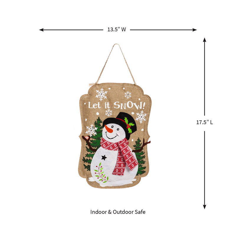 Décoration de porte Eloan Sparkle Snowman