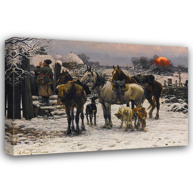 «Returning Home» par Alfred Von Wierusz-Kowalski - Art mural sur toile tendue avec châssis, H 18 po x l 14 po