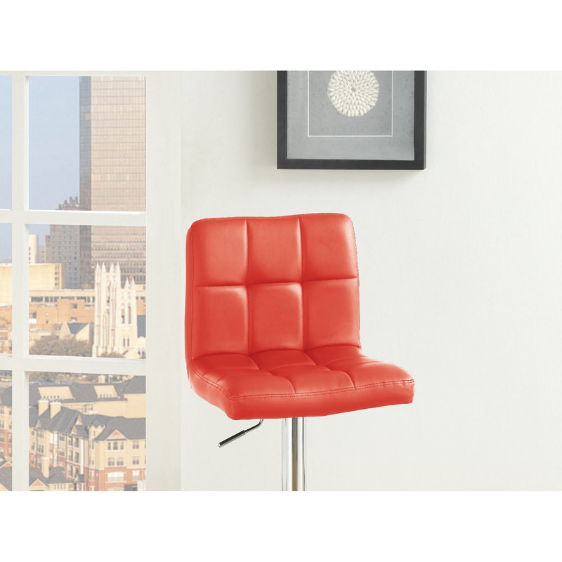 Ensemble de 2 tabourets de bar à hauteur réglable en similicuir rouge