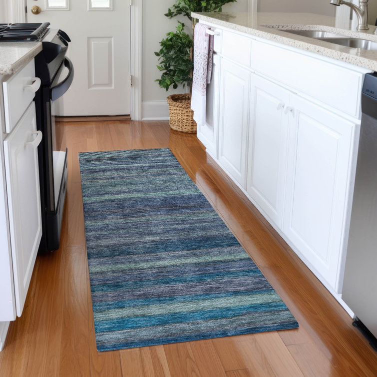 Machine Washable Indoor/Outdoor Claudian ACN1639 Blue Rug