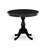 3 Piece Dining Table Set Contains a Round Kitchen Table with Pedestal and 2 Dark Gotham Grey Linen Fabric Upholstered Chairs, Wirebrushed Black-1279187532-1279161868