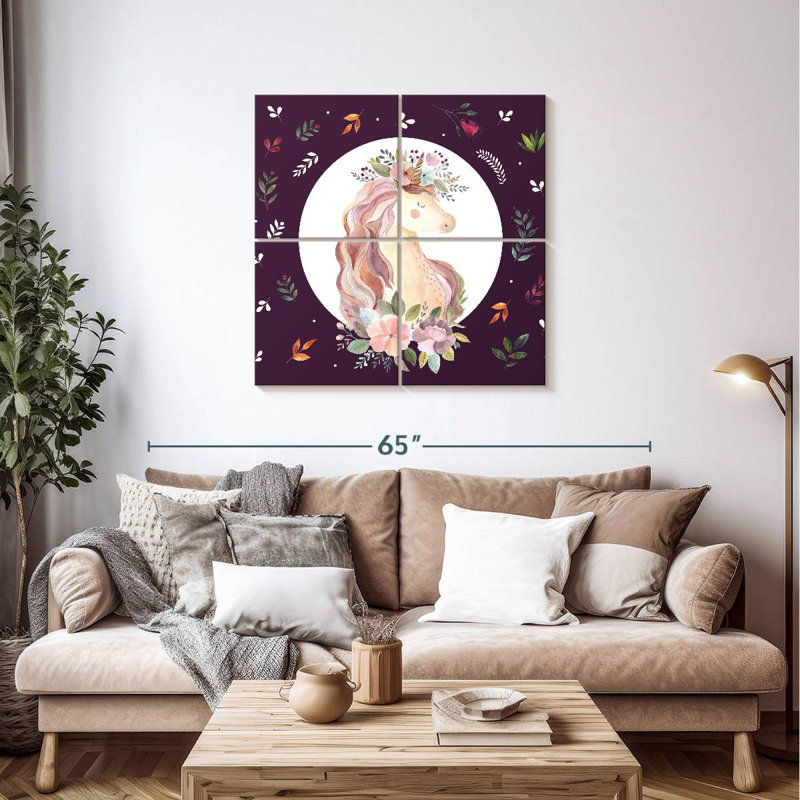 Flowery Unicorn, 38" H x 38" W